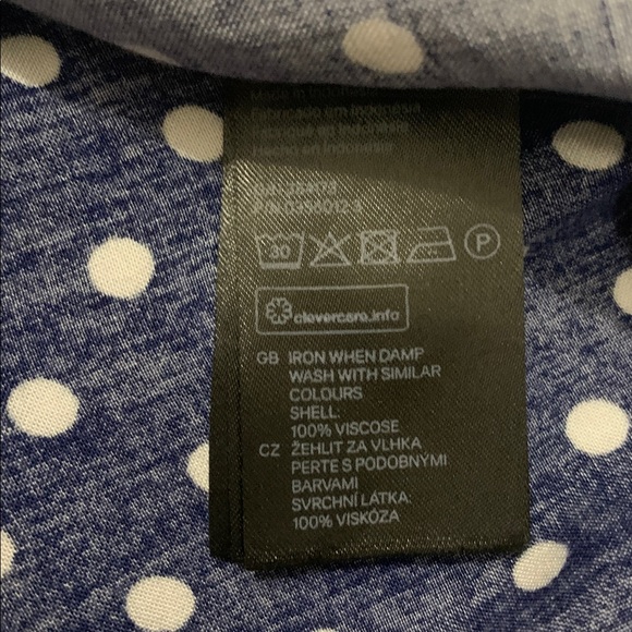 H&M Divided Navy Polka Dot Blouse | Size 10 - Picture 5 of 6